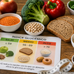 Imagen sobre el índice glucémico y alimentos clasificados según su efecto en la glucosa