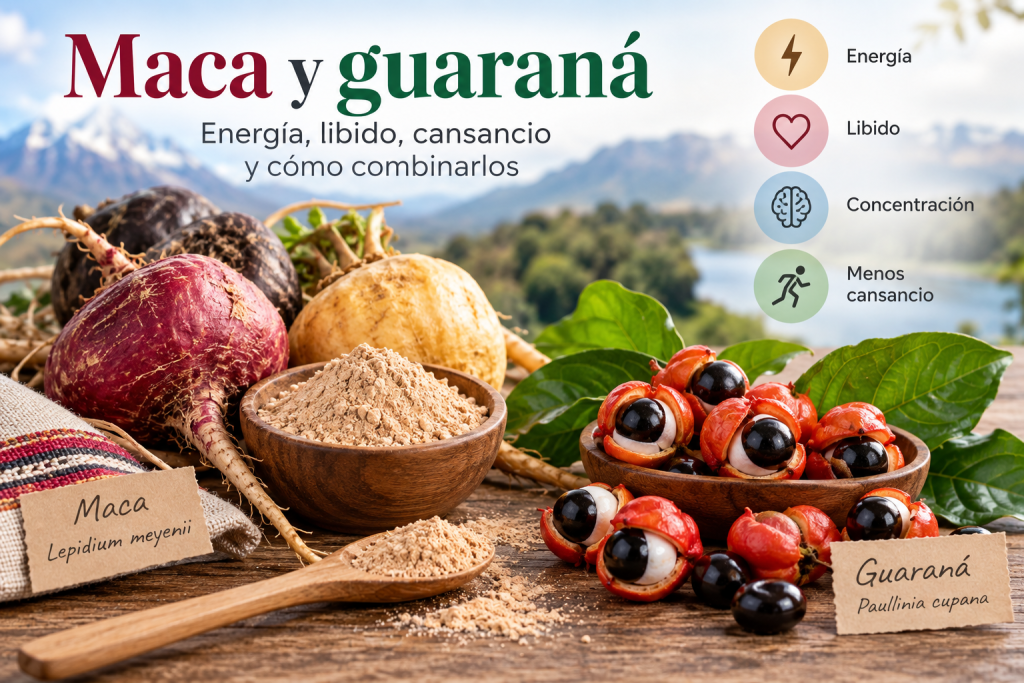 Maca peruana y guaraná: energía, libido, cansancio y cómo combinarlos