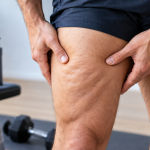 Hombre mostrando celulitis en la zona abdominal