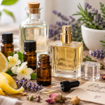 Perfumes naturales elaborados con aceites esenciales, flores y cítricos