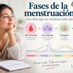 Fases de la menstruación: menstruación, fase folicular, ovulación y fase lútea