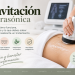Tratamiento de cavitación ultrasónica aplicado en el abdomen con dispositivo estético