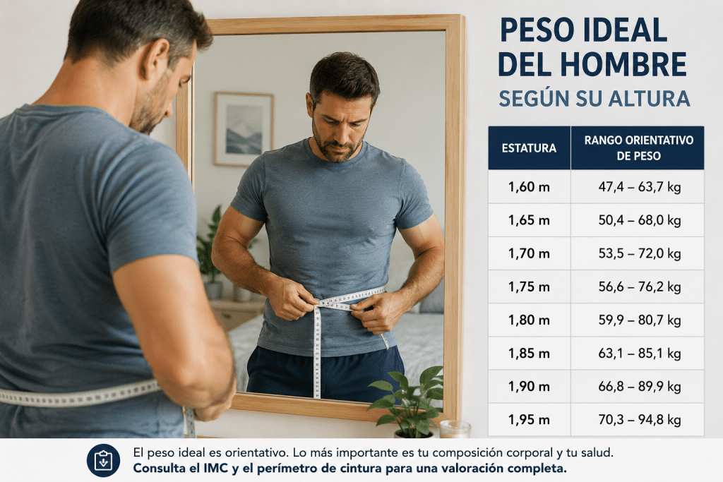 Peso ideal del hombre según su altura