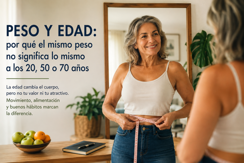 Peso y edad: por qué el mismo peso no significa lo mismo a los 20, 50 o 70 años