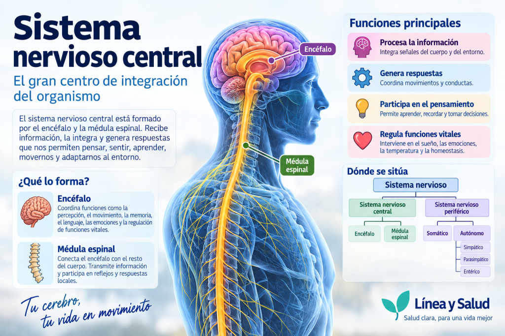 Sistema nervioso central: qué es, funciones y cómo se organiza