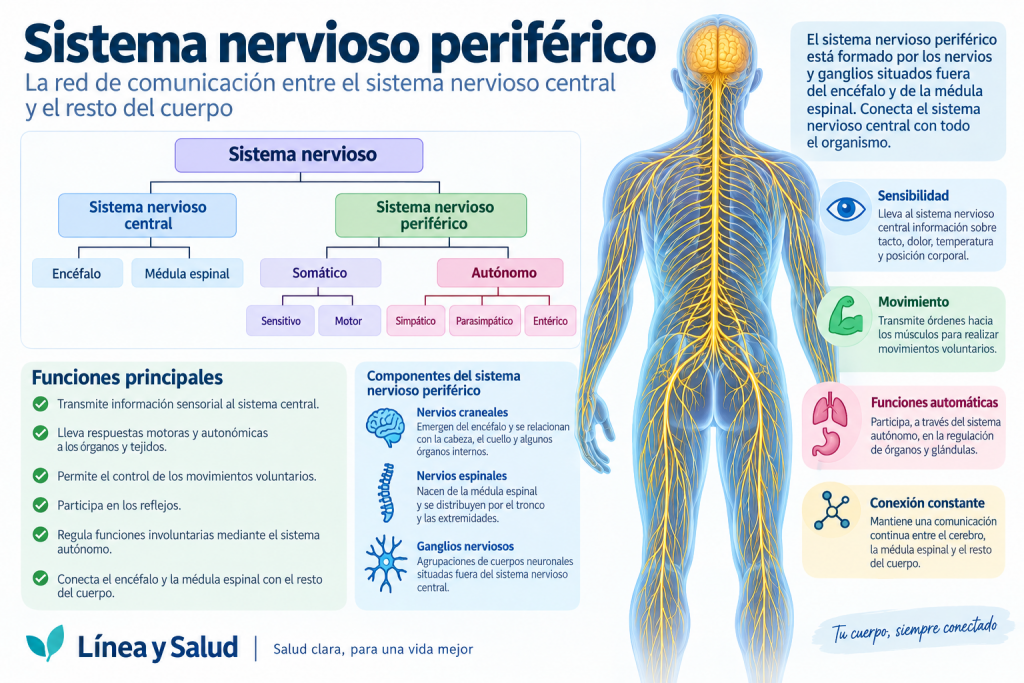 Sistema nervioso periférico: qué es, funciones y cómo se organiza