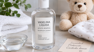 Vaselina líquida o aceite mineral derivado del petróleo para uso cosmético