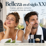 Personas de distintas edades y géneros ilustrando la evolución de la belleza y el cuidado personal en el siglo XXI
