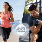 Ejercicio aeróbico y anaeróbico con carrera y entrenamiento con mancuernas